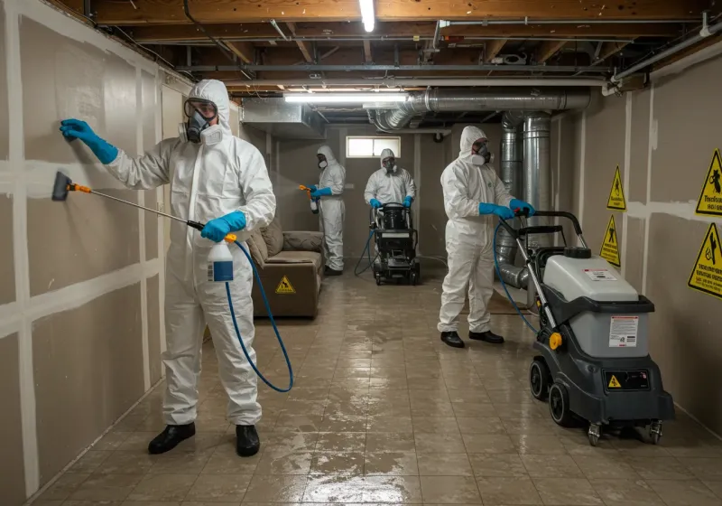 Basement Moisture Removal and Structural Drying process in Independence, OH